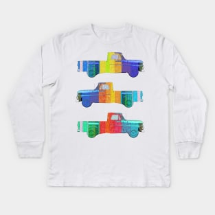 Chevy C 10 pop color Kids Long Sleeve T-Shirt